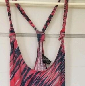 Lucky Brand Cotton Modal Aztec Print Racerback Braided Strap Halter Sundress XS